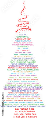 Merry Christmas and Happy New Year in many languages