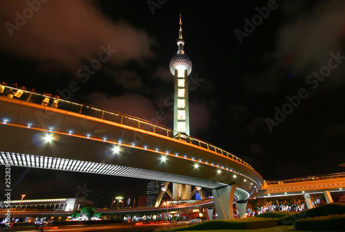 A Night View of the Oriental Pearl Television Tower