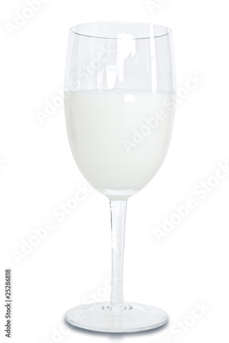 wine glass with milk