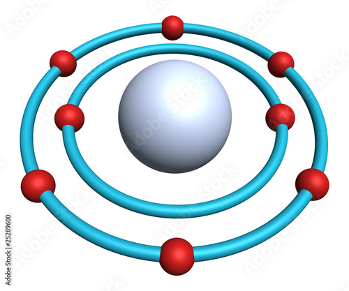 oxygen atom on white background