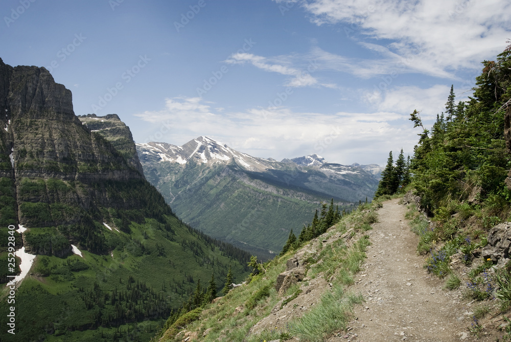 Hiking Trail Through Mountains