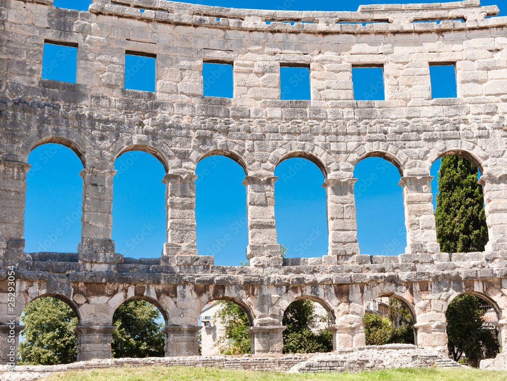 Ancient Roman Amphitheater in Pula, Croatia.