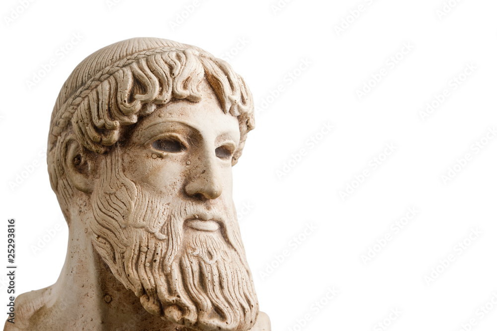 Greek god in half profile horizontal
