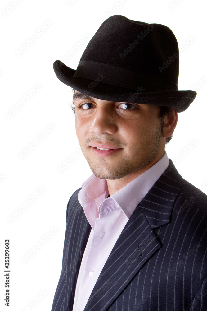 Young stylish businessman with hat Young stylish businessman with hat