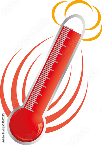 Illustration of heat, hot flaming thermometer, part 2, vector
