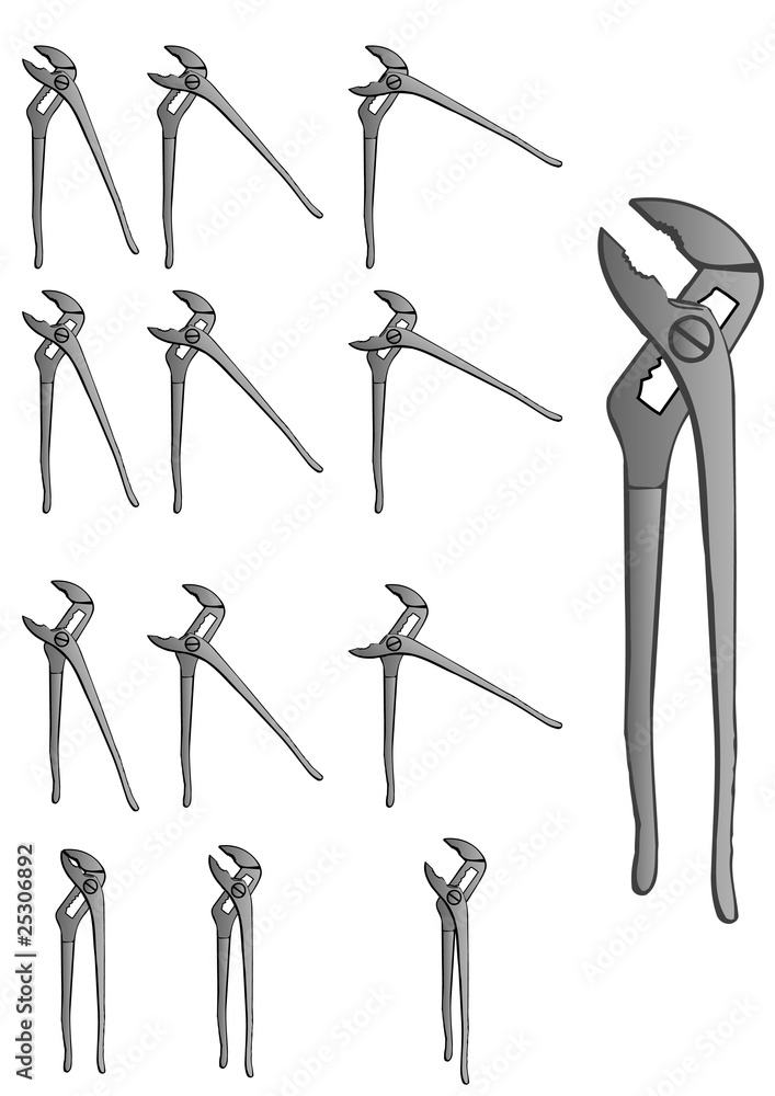 Vector illustration a universal wrench Vector illustration a universal wrench