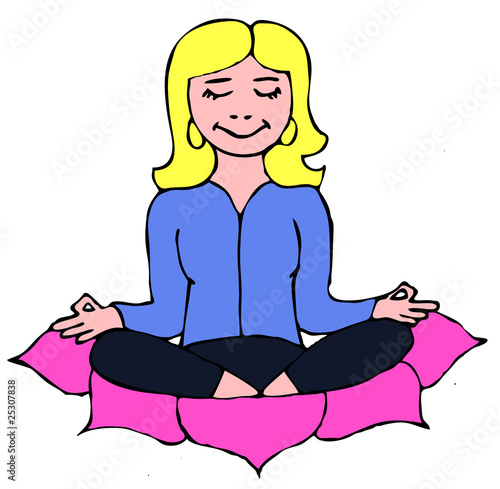 Vector yoga girl meditation