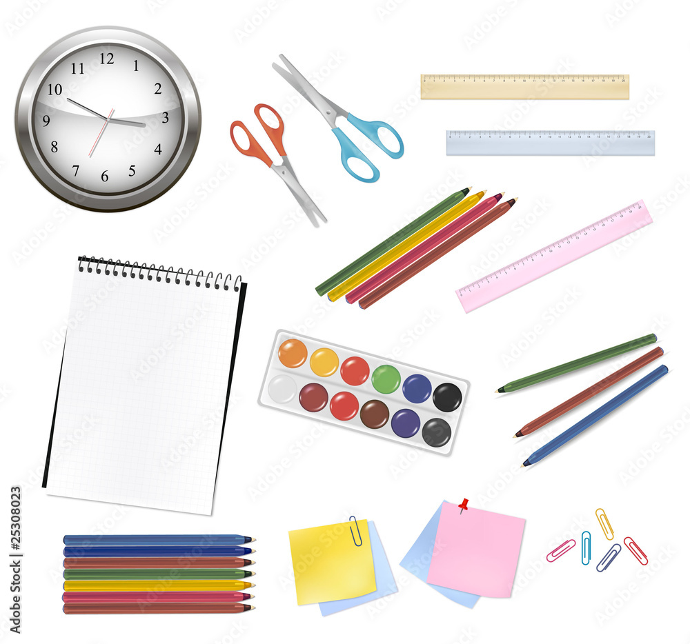 Some school supplies. Vector. Some school supplies. Vector.