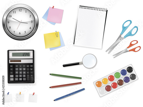 School and office supplies. Vector.