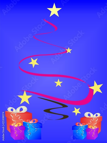 Abstrakter Weihnachtsbaum mit Geschenken
