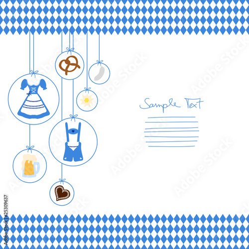 Hanging Octoberfest Symbols & Pattern Blue