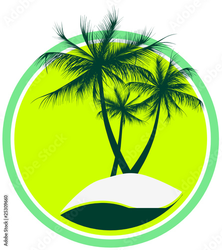 Isoletta con tre palme in un cerchio