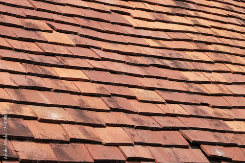 Old red tiled roof