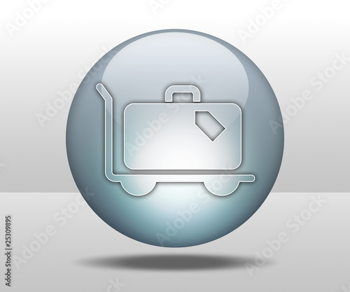 Hovering Sphere Button "Luggage Cart"