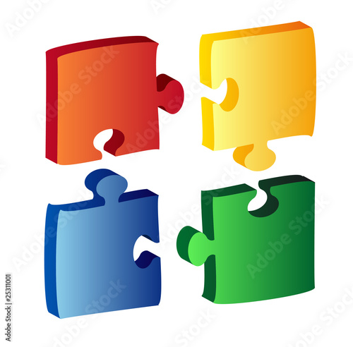 Puzzleteile in 3D
