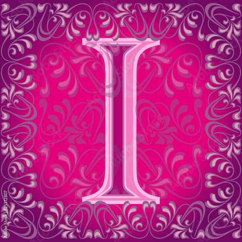 Letra i rosa decorada