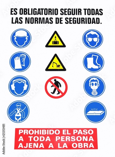 Quadro em tela Cartel con normas de seguridad