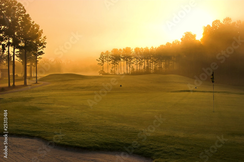 golf course at dawn