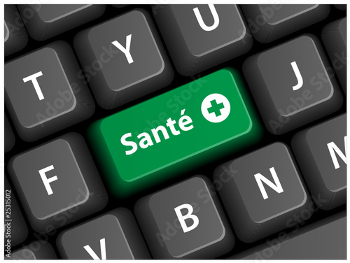 Touche SANTE sur Clavier (médecine bonne santé ok poids bouton)