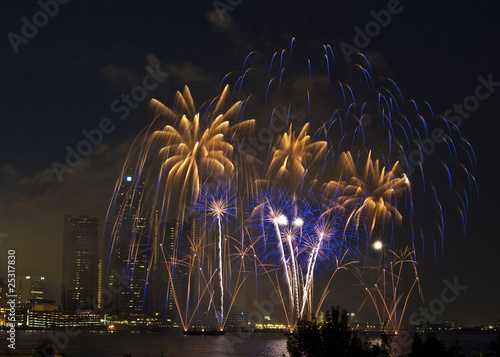 Fireworks - Blue and Yellow