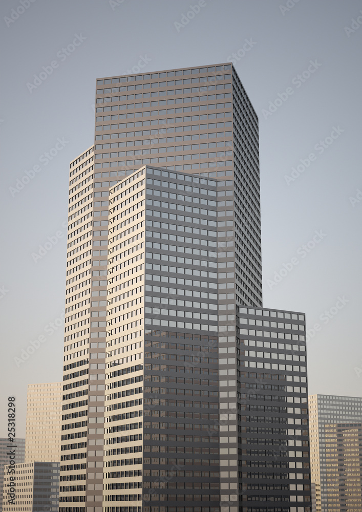 Skyscraper in downtown. Against the background of the sky. Skyscraper in downtown. Against the background of the sky.