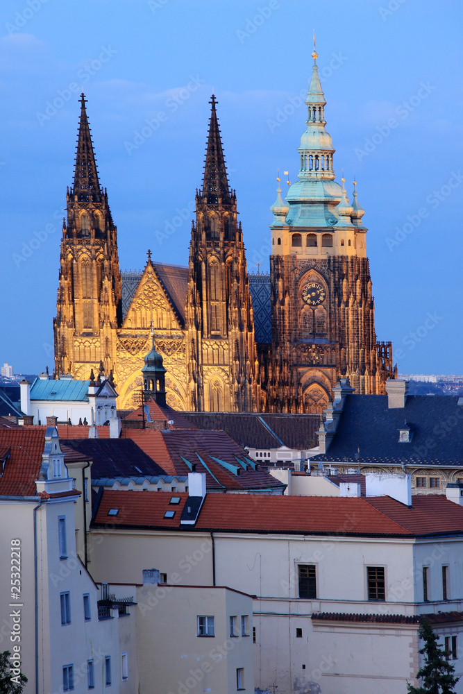 Fototapeta premium View on Prague gothic Castle after Sunset