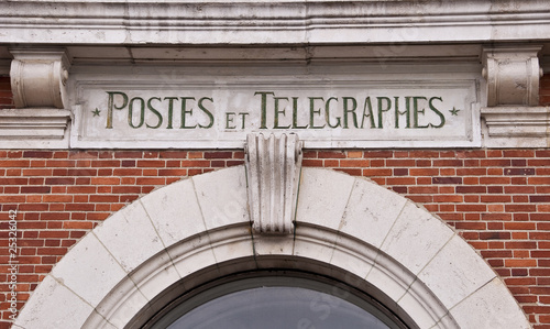 Bild auf Leinwand Postes et télégraphes, enseigne ancienne