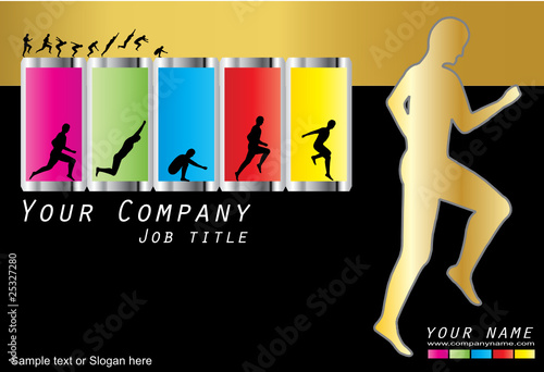 Businesscard black and gold, sportsman