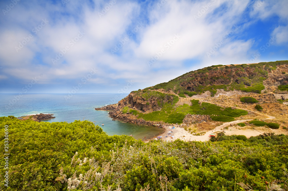 coast of Sardinia, sea, sand and rocks