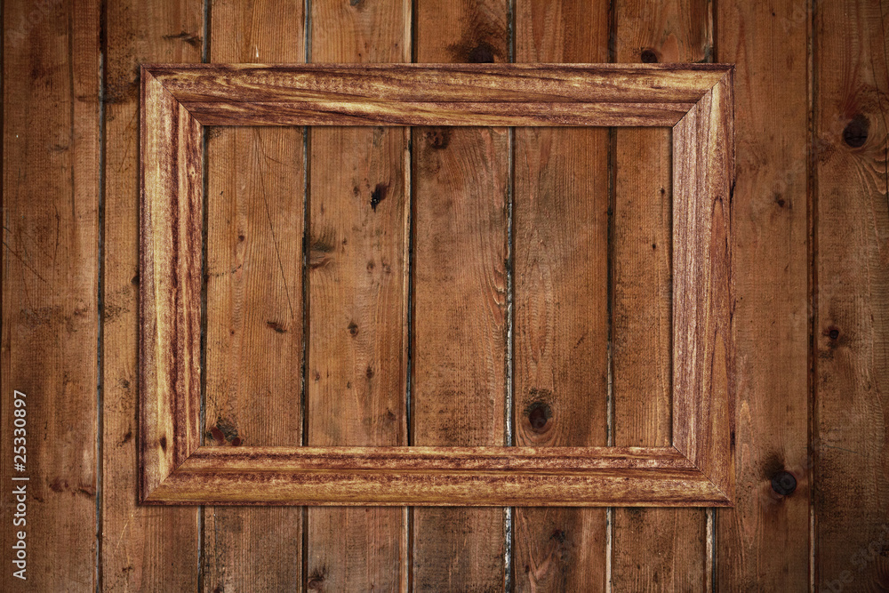 Obraz premium photoframe on wooden wall