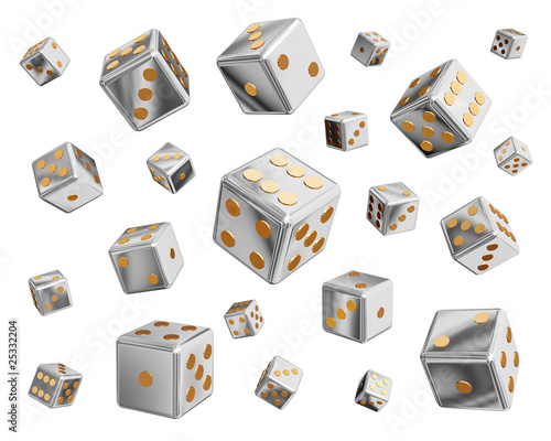metallic dices