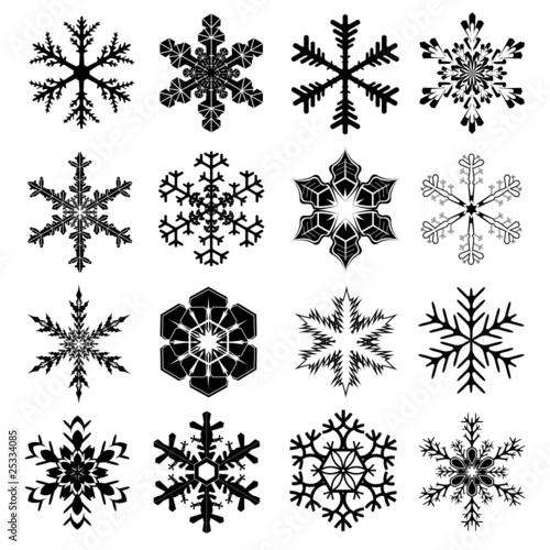 Schneekristalle - Schneeflocken - Set - abstrakt