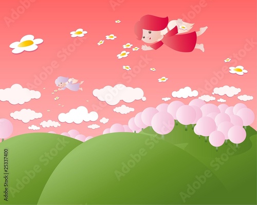 Little cute flying angels
