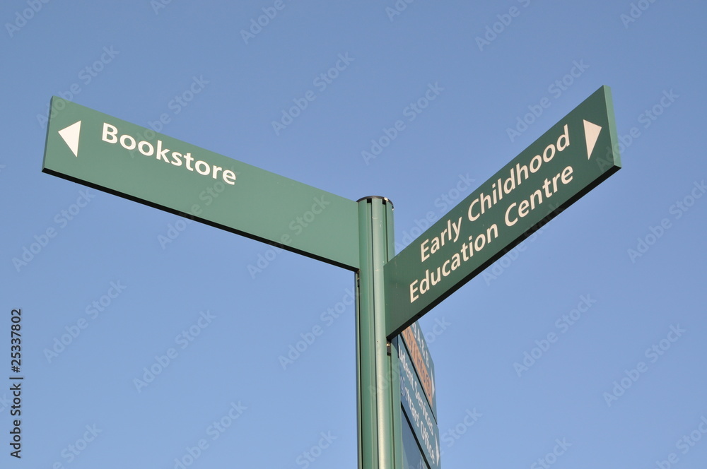 Fototapeta premium School direction sign against sky