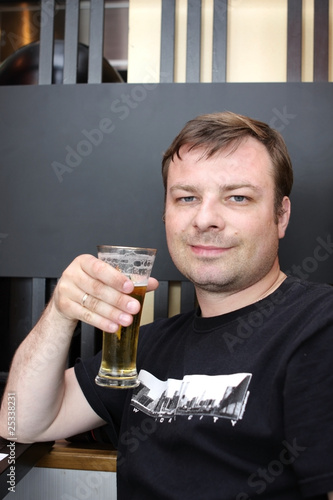 Drinking beer