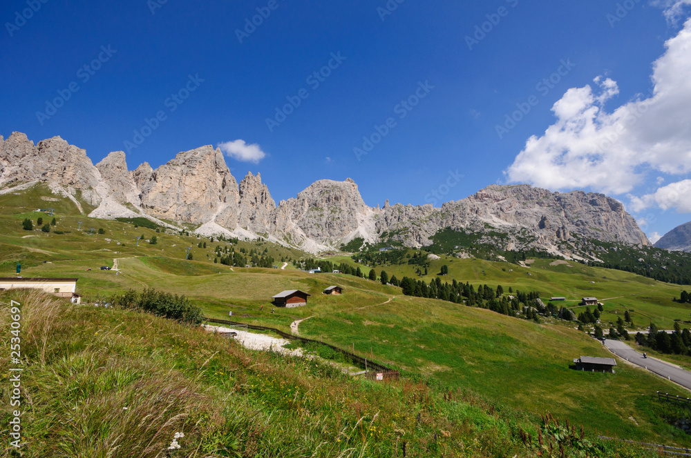 View from Gardena pass - Dolomites, Italy View from Gardena pass - Dolomites, Italy