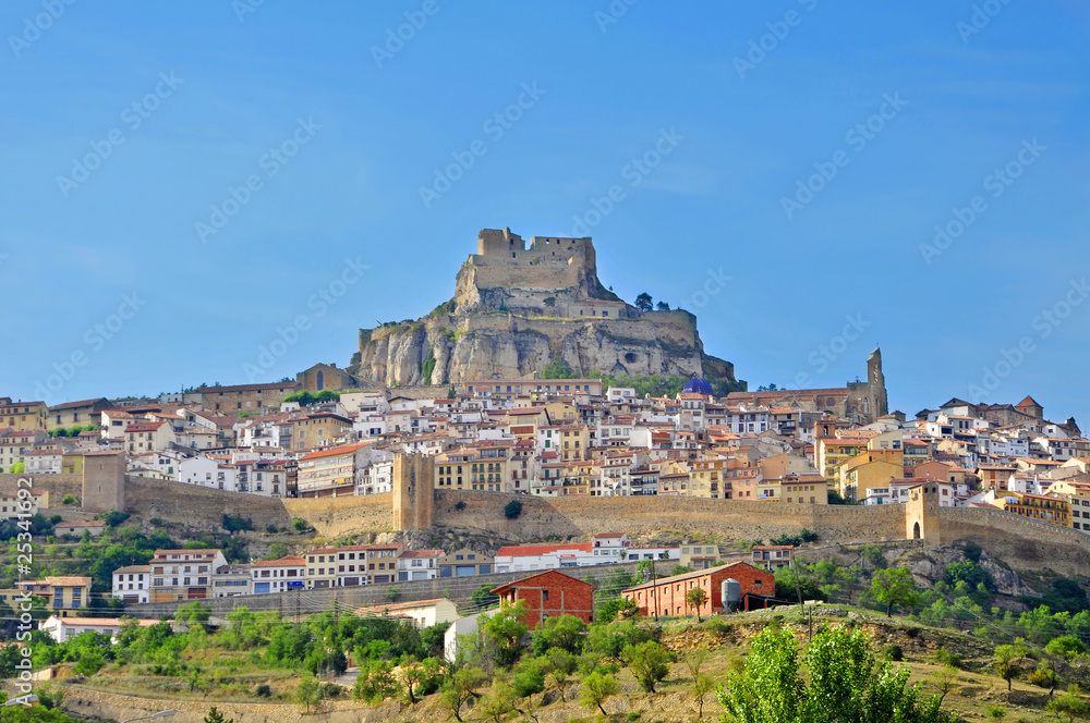 A panoramic view of Morella, in Valencia, Spain