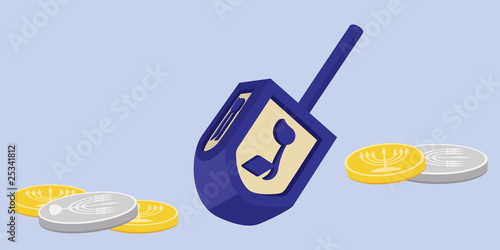 фотографія Hanukkah Dreidel with Gelt