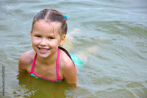 Little Girl Having Fun Swimming