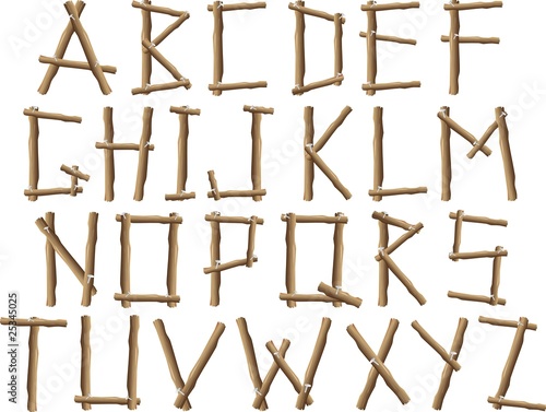 Alfabeto di Legno-Wood Alphabet-Vector photo
