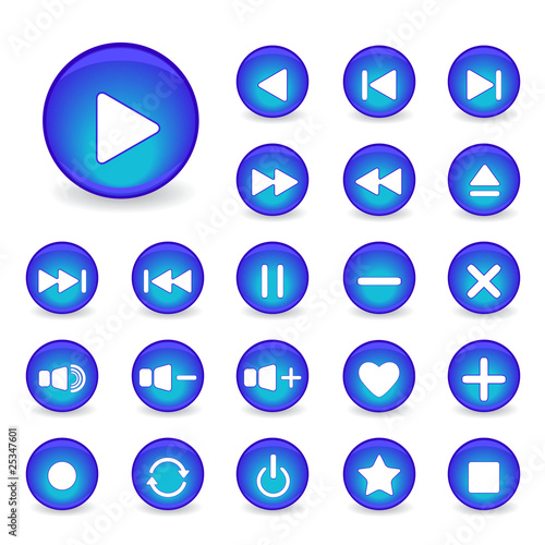 Free Download Set of vector media player icons - GFXLoad