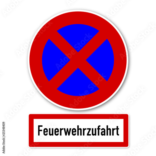 schild feuerwehrzufahrt halteverbot I