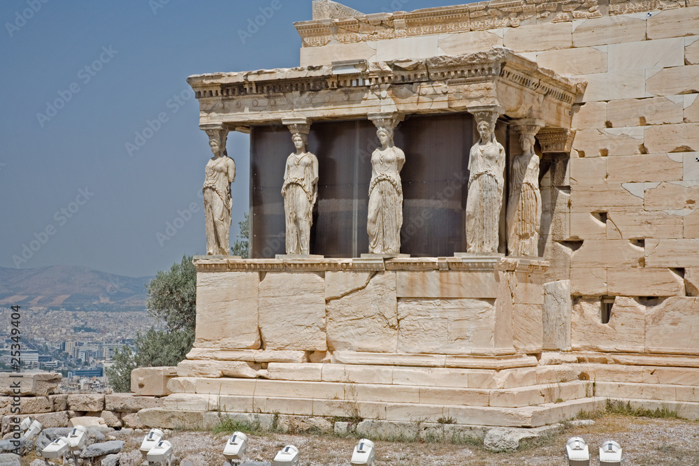 Porch of Caryatids, Erechtheum on Acropolis in Athens