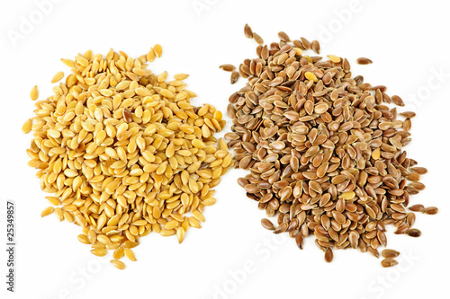 Brown and golden flax seed photo