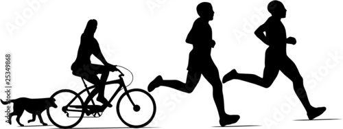 RUNNERS,BYCLE ET CHIEN