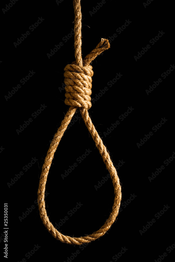 noose isolated on black. noose isolated on black.