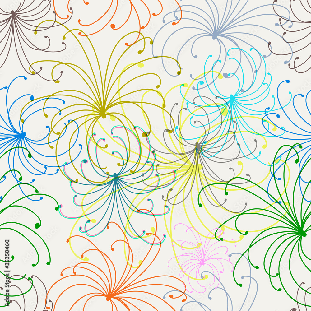 Vector Retro Floral (Seamless Pattern) Vector Retro Floral (Seamless Pattern)