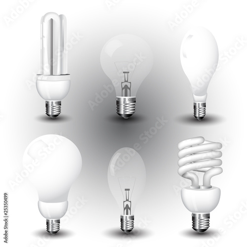 realistic vector-illustration of a economy light bulb collection