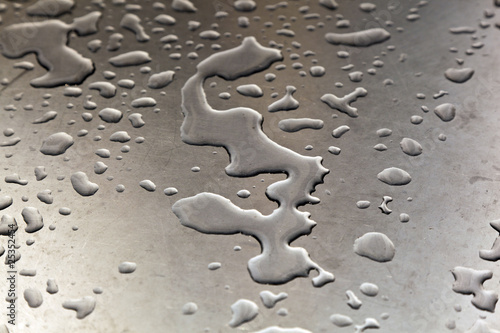 water on silver metal table in harmonic form