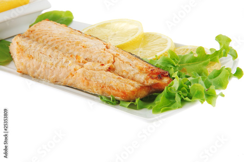 salmon steak and butter